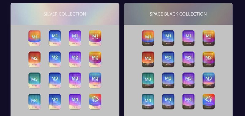 #互联网观察  #新玩意儿▎为你的MacBook增添新的M芯片创意贴纸“Silicon Inside Stickers” 是 BasicAppleGuy 推出的一款精美贴纸系列，专为搭载苹果 Silicon 芯片的设备打造 