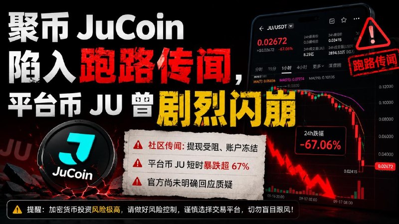 #互联网观察▎聚币 JuCoin 陷入跑路传闻，官方称将于 6 月 7 日逐步恢复业务近期，聚币 JuCoin / Ju. com 在币圈引发大量讨论，社区传出“跑路”“提现受阻”“账户冻结”等说法