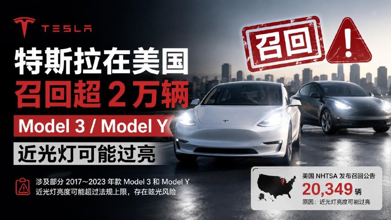 #互联网观察 ▎特斯拉召回超 2 万辆 Model 3 /  Y