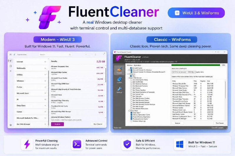 #Windows #开源▎FluentCleaner
