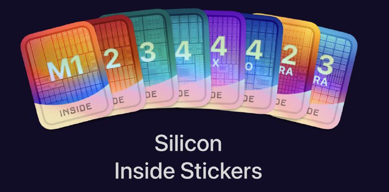 #互联网观察  #新玩意儿▎为你的MacBook增添新的M芯片创意贴纸“Silicon Inside Stickers” 是 BasicAppleGuy 推出的一款精美贴纸系列，专为搭载苹果 Silicon 芯片的设备打造 